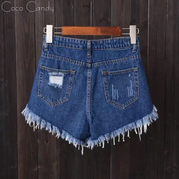 🆕High Waist Jean Denim Shorts - Picture 2 of 7